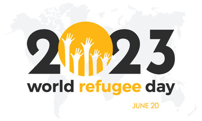 2023 Concept World Refugee Day survival human life vector illustration banner template