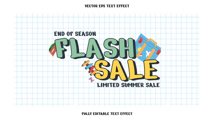 EDITABLE EPS TEXT EFFECT SUMMER FLASH SALE