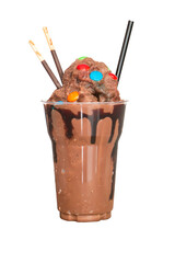 Chocolate juice frappe drink is refreshing.