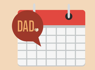 Happy Father's Day vector, Calendar vector