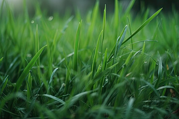 Obraz premium close up of green and fresh grass