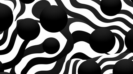 Generative AI, Monochrome Minimalism - Abstract Pattern for Social Media