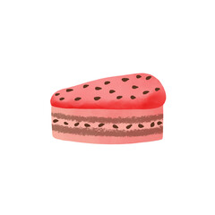 Watermelon cake, cake, bekery, dessert,sweet, food, illustration, cartoon