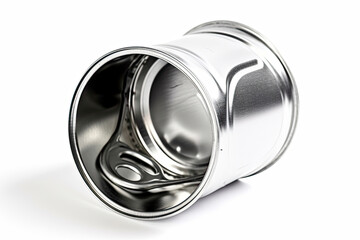 Empty crumpled can isolated on a white background