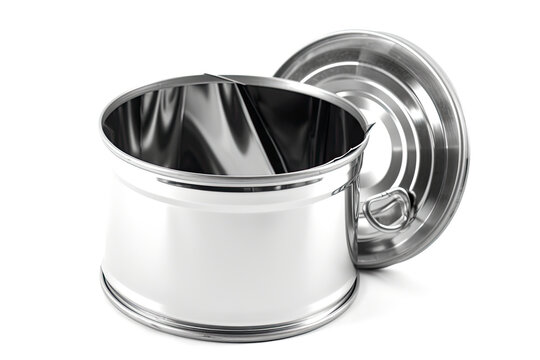 Empty crumpled can isolated on a white background