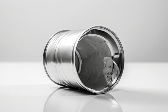 Empty crumpled can isolated on a white background
