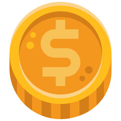 dollar coin flat icon