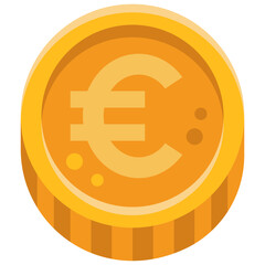 euro coin flat icon