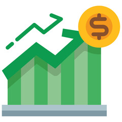 increase graph flat icon