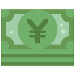 yuan bill flat icon
