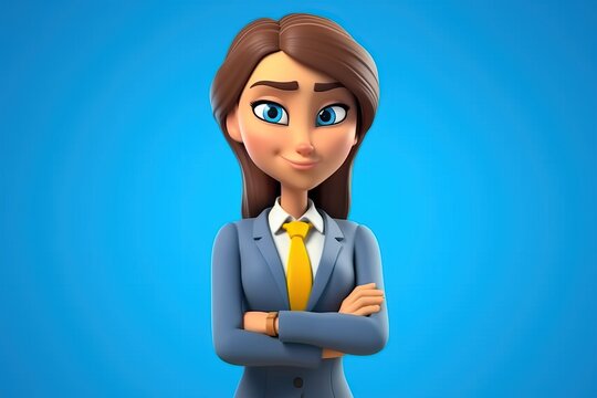 Expressive sales manager cartoon character, generative ai