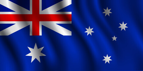 Australia Waving Flag Vector Background Illustration
