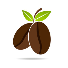 Simple vector coffee icon isolated on white background
