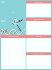 Scientific research poster template vector illustration with gene editing graphical abstract