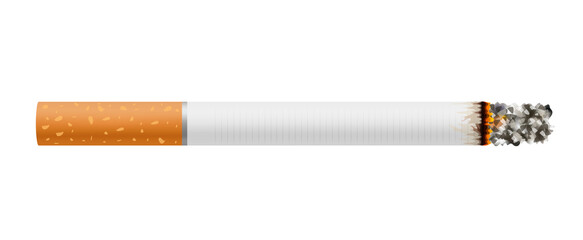 World No Tobacco Day, May 31 Illustration Cut out PNG. Stop smoking concept for health. It looks like a cylindrical roll wrapped in paper. Normal sizes are shorter than 120 mm.