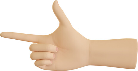 3D Render Hand Gesture Shoot