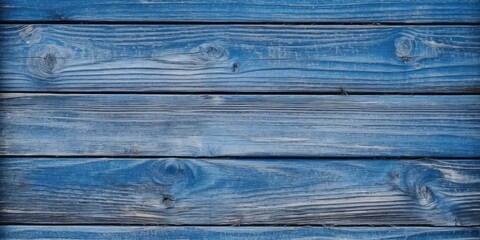 Fototapeta premium Wooden weathered floor painted blue background. Textured wood shiplap wall. Wood grain abstract board wallpaper.