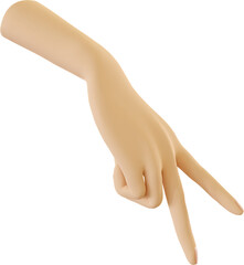 3D Render Hand Signal Walking Finger