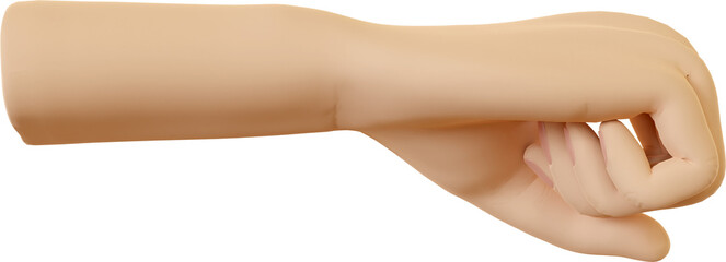 3D Render Hand Gesture Clench, Fist Or Punch