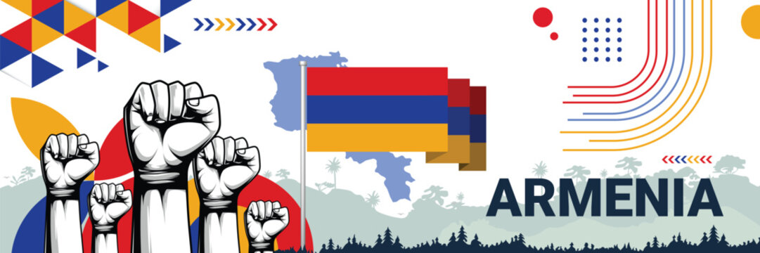 Celebrate Armenia independence in style with bold and iconic flag colors. raising fist in protest or showing your support, this design is sure to catch the eye and ignite your patriotic spirit! - Powered by Adobe