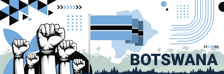 Celebrate Botswana independence in style with bold and iconic flag colors. raising fist in protest or showing your support, this design is sure to catch the eye and ignite your patriotic spirit!