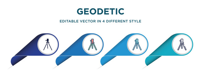 geodetic icon in 4 different styles such as filled, color, glyph, colorful, lineal color. set of vector for web, mobile, ui - obrazy, fototapety, plakaty