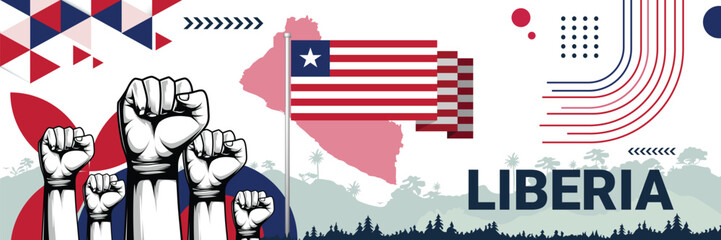 Celebrate Liberia independence in style with bold and iconic flag colors. raising fist in protest or showing your support, this design is sure to catch the eye and ignite your patriotic spirit!
