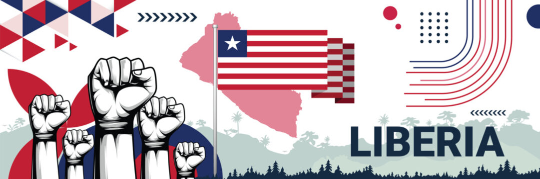 Celebrate Liberia independence in style with bold and iconic flag colors. raising fist in protest or showing your support, this design is sure to catch the eye and ignite your patriotic spirit! - Powered by Adobe