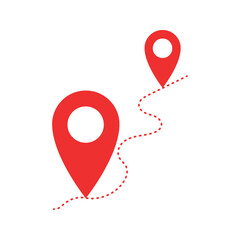 red location pointer navigation vector flat illustration