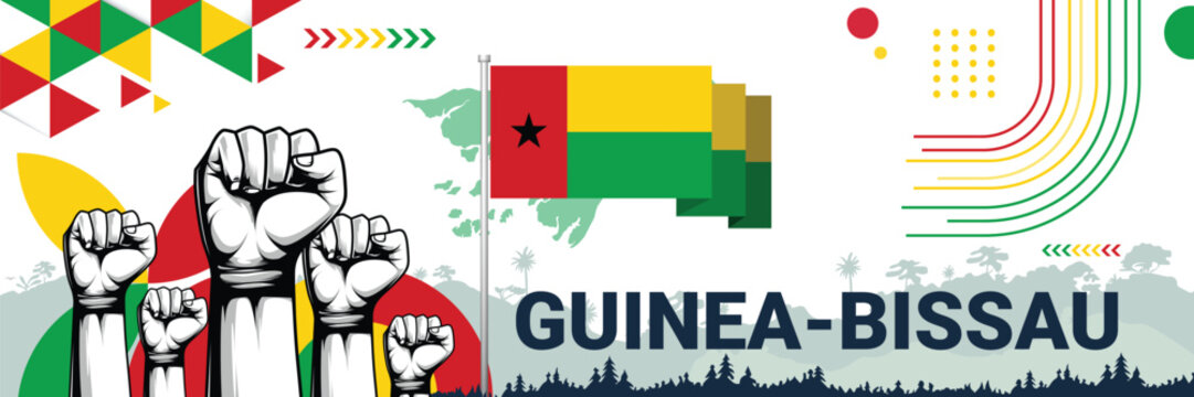 Celebrate Guinea-Bissau independence in style with bold and iconic flag colors. raising fist in protest or showing your support, this design is sure to catch the eye and ignite your patriotic spirit! - Powered by Adobe