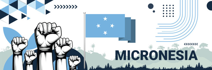 Celebrate Micronesia independence in style with bold and iconic flag colors. raising fist in protest or showing your support, this design is sure to catch the eye and ignite your patriotic spirit!