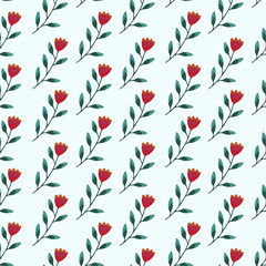 Simple hand drawn flower seamless pattern for background