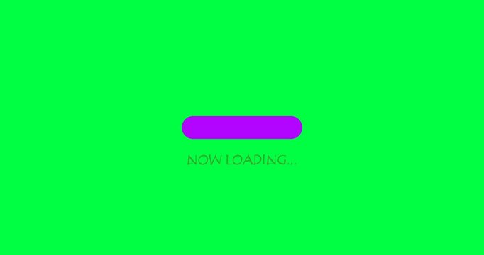Animation of loading screen with green screen background