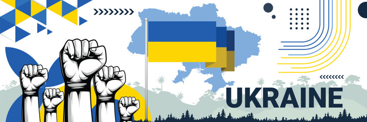 Celebrate Ukraine independence in style with bold and iconic flag colors. raising fist in protest or showing your support, this design is sure to catch the eye and ignite your patriotic spirit!