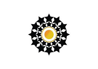 GOLD CIRCLE WITH STARS logo design