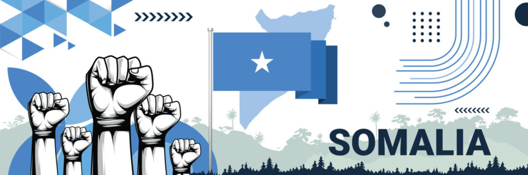 Celebrate Somalia independence in style with bold and iconic flag colors. raising fist in protest or showing your support, this design is sure to catch the eye and ignite your patriotic spirit!