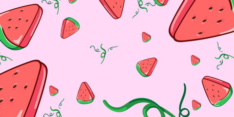 watermelon pattern background image vector pattern