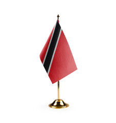 Small national flag of the Trinidad and Tobago on a white background