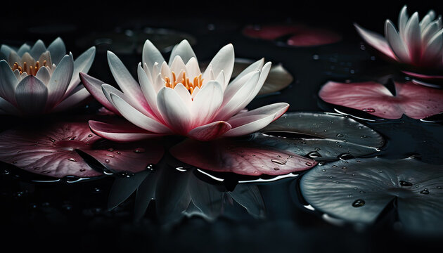 Water Lily on a Dark Background