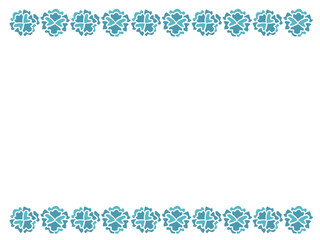 かわいい青いカーネーションのフレーム／手描きイラスト素材