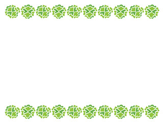 かわいい緑のカーネーションのフレーム／手描きイラスト素材