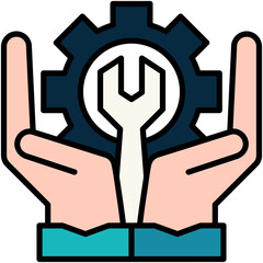 Technical Support Icon. Customer Help Service Symbol Stock Illustration. Vector Filled Line Icons For UI Web Design And Presentation