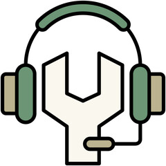 Technical Support Icon. Customer Call Center Symbol Stock Illustration. Vector Filled Line Icons For UI Web Design And Presentation