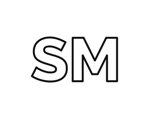 SM mark icon isolated on white background