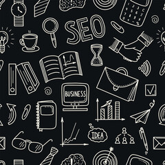 Seamless pattern of business doodles. Vector illustration for your design