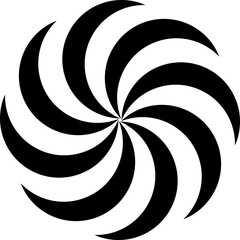 black and white abstract black and white swirl shape circle symbol decoration icon concept circle geometric art.