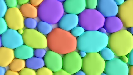 Colorful Cobblestones seamless pattern. Seamless tile able repeating 3D rendering texture.