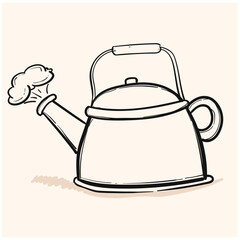 kettle doodle icon vector hand drawing