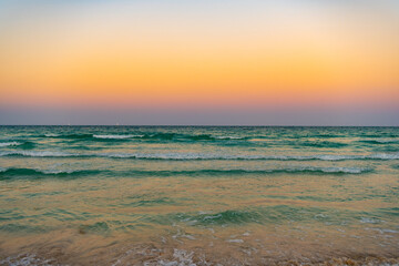 tranquil nature sunrise with sea. nature sunrise seascape. photo of nature sunrise.