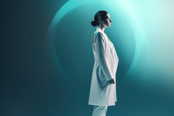 Medicine of the future. Healthcare technology and the networking concept. DNA. Digital health and networking on the hologram. Futuristic physician. Engineering and Medtech. Generative AI